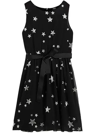 Festliches Mädchen Kleid in schwarz von vorne - bonprix