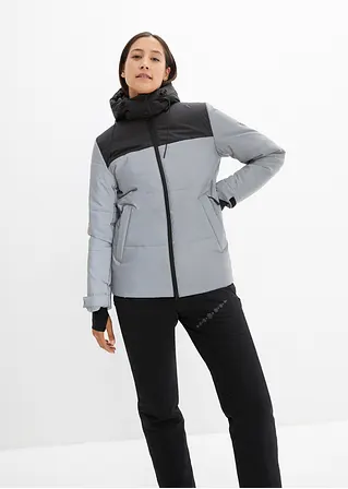 Gesteppte Funktions-Jacke, reflektierend in silber von vorne (im Anschnitt) - bonprix