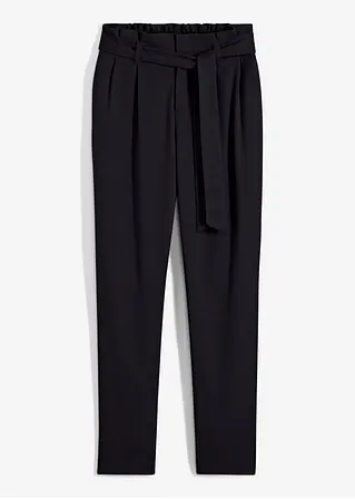 Paperbag Hose in schwarz von vorne - bonprix