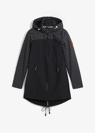 Wasserabweisende Softshelljacke, schlanker Schnitt in schwarz von vorne - bonprix