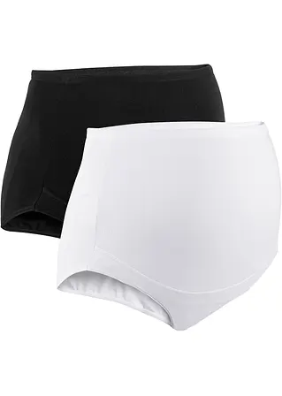Umstandsslip mit Bio-Baumwolle (2er Pack) in weiß - bonprix