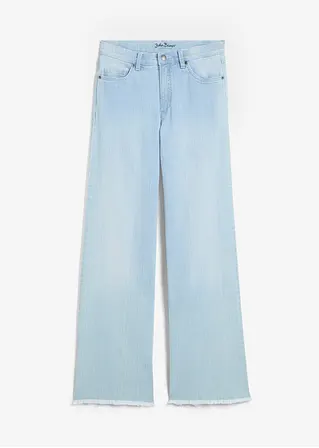 Wide-Leg-Jeans High Waist in blau von vorne - bonprix