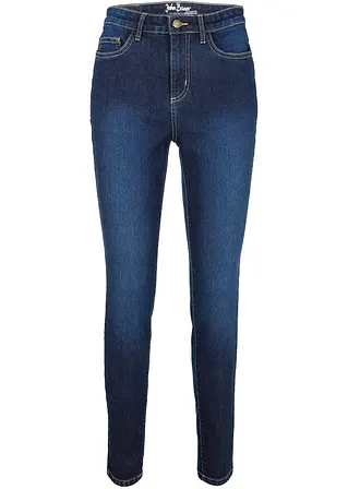 Skinny Jeans High Waist, Stretch in blau von vorne - bonprix