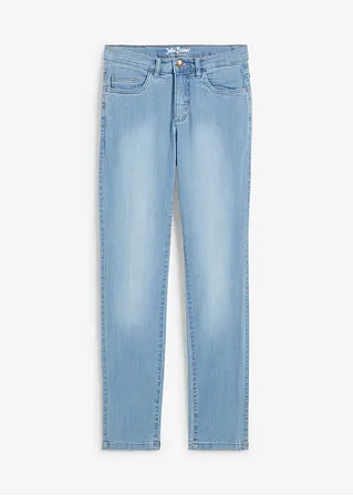 Straight Jeans Mid Waist, Stretch in blau von vorne - bonprix