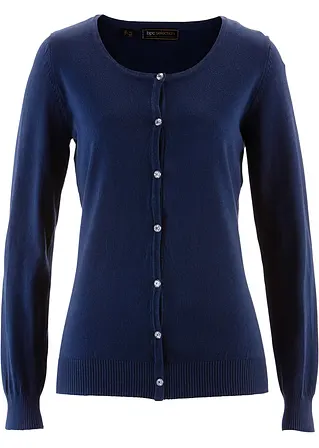 Strickjacke in blau von vorne - bonprix