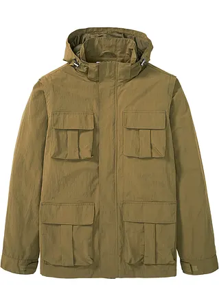2 in 1 Funktions-Jacke mit abtrennbaren Ärmeln in grün von vorne - John Baner JEANSWEAR