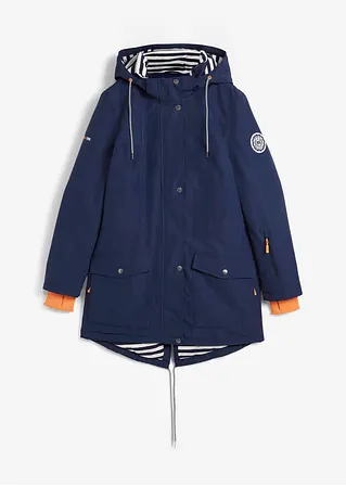 wasserdichte Funktions-Übergangsjacke in blau von vorne - bonprix
