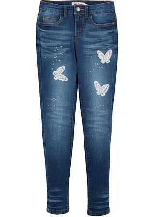 Skinny-Jeans Mid Waist in blau von vorne - bonprix