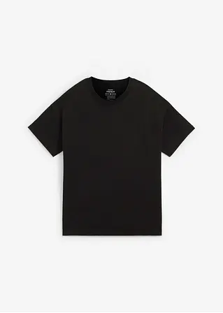 Oversize-Shirt aus reiner schwerer Bio-Baumwolle in schwarz von vorne - bonprix