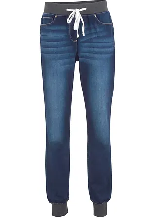 Boyfriend Jeans Mid Waist, Bequembund in blau von vorne - bonprix