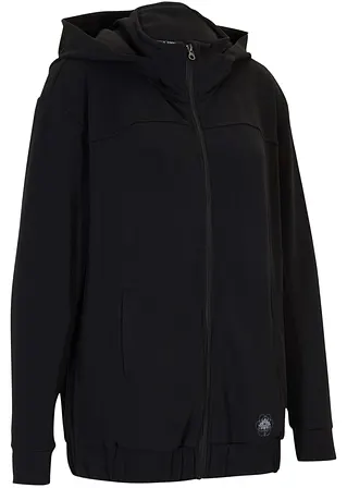 Ultrasofte Kapuzen-Sweatjacke mit Modal in schwarz von vorne - bonprix