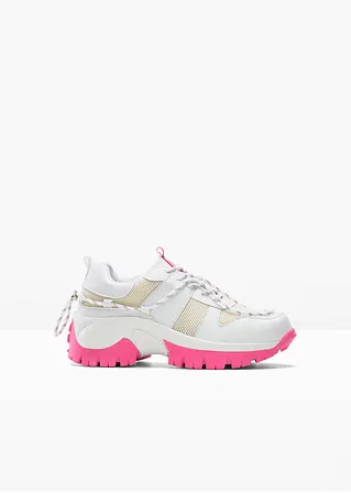 Chunky Sneaker in pink von vorne - bonprix