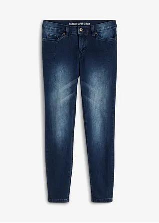 Super-Skinny-Jeans verkürzt in blau von vorne - bonprix