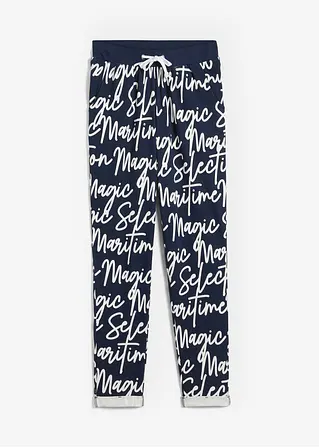 Schlupfhose mit Druck in blau von vorne - bonprix