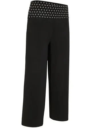 Loungewear Culotte mit Bequembund in schwarz von vorne - bonprix