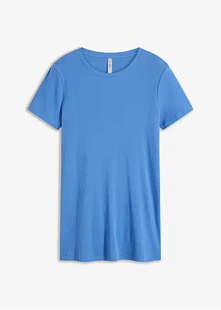Longshirt mit Schlitz in blau von vorne - bonprix