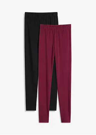 Leggings (2er-Pack), lang in lila von vorne - bonprix