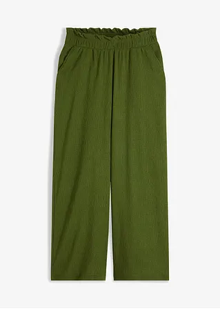Jerseycrepe-Hose mit hohem Bund in grün von vorne - bonprix