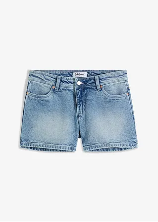 Jeansshorts, Mid Waist in blau von vorne - bonprix