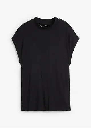 T-Shirt aus softer Viskose in schwarz von vorne - bonprix