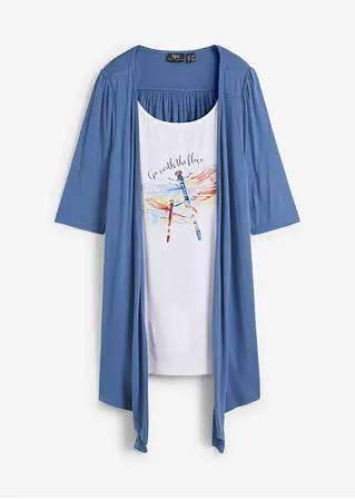 2 in 1 Shirt aus Viskose in blau von vorne - bonprix