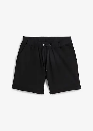 Sweat-Shorts aus reiner Baumwolle in schwarz von vorne - bonprix