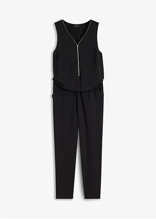 Jumpsuit in schwarz von vorne - bonprix