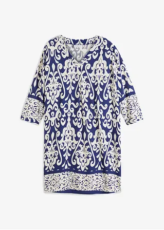 Tunika-Kleid aus fließender Viskose in blau von vorne - bonprix