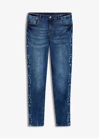 Skinny Jeans Mid Waist, Stretch in blau von vorne - bonprix