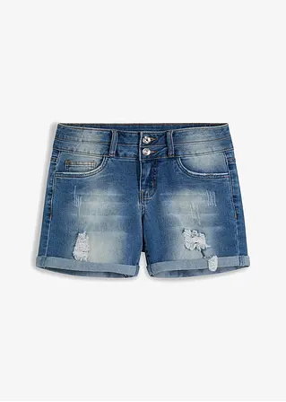 Jeans Shorts Mid Waist in blau von vorne - bonprix