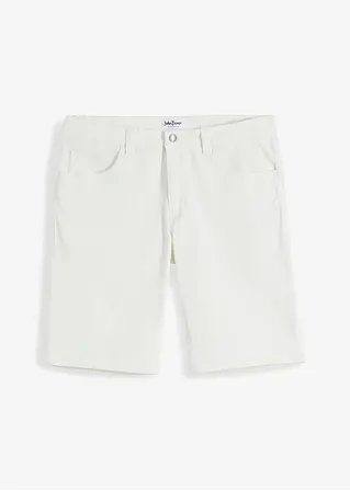 Coloured Stretch-Bermuda, Regular Fit in weiß von vorne - bonprix