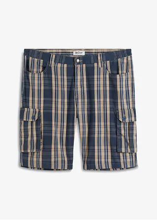 Cargo-Bermuda mit Gummizugbündchen, Loose Fit in blau von vorne - John Baner JEANSWEAR