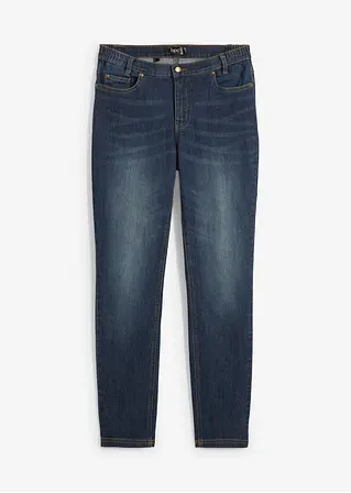 Skinny Jeans Mid Waist, Bequembund in blau von vorne - bonprix