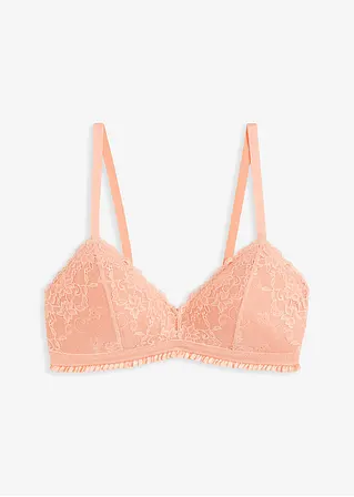 Bralette ohne Bügel mit Padding in rosa von vorne - BODYFLIRT