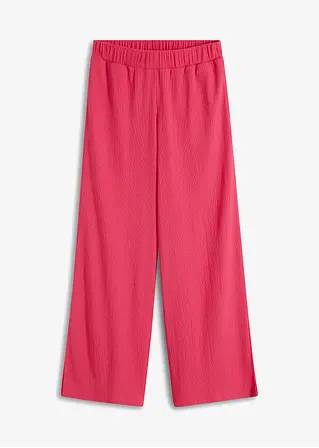 Crinklejersey-Hose mit Schlitz in pink von vorne - BODYFLIRT