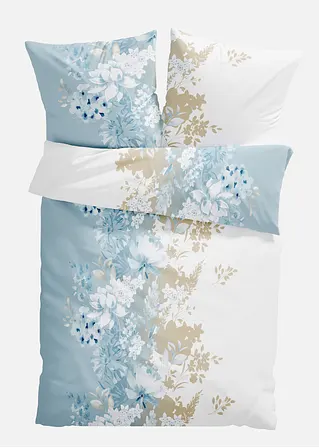 Bettwäsche mit floralem Design in blau - bonprix