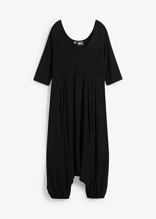 Jumpsuit mit Haremshose aus nachhaltiger Viskose in schwarz von vorne - bonprix