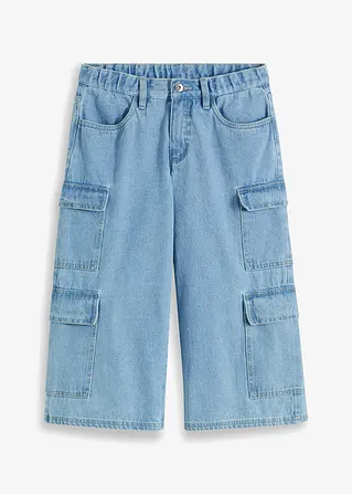 Cargo Jeans-Bermuda in blau von vorne - RAINBOW