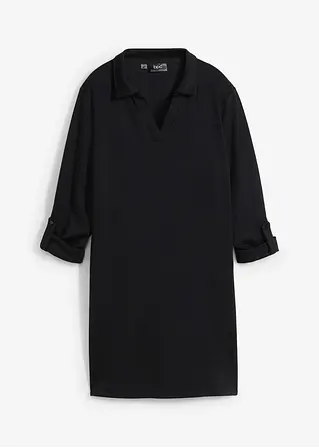 Punto di Roma Polo-Longshirt in schwarz von vorne - bonprix
