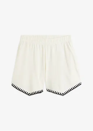 Shorts mit Stickerei in beige von vorne - RAINBOW