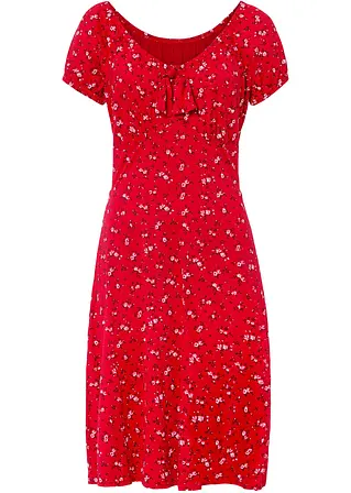 Bedrucktes Jerseykleid in rot von vorne - bonprix