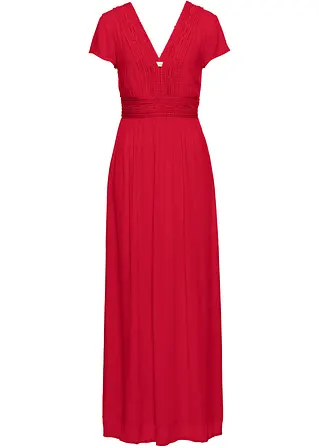 Sommer-Maxikleid mit Spitze, Kurzgröße in rot von vorne - bonprix