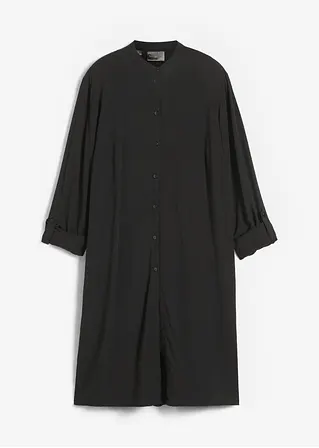 Viskose Longbluse in schwarz von vorne - bonprix