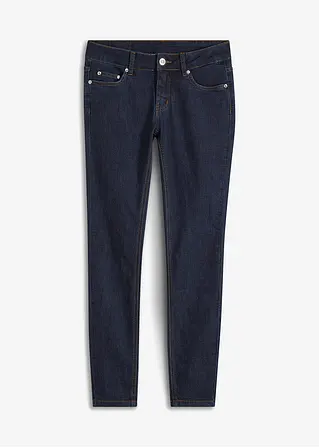 Skinny Jeans Mid Waist, Stretch in blau von vorne - bonprix