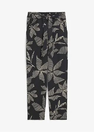 Schlupfhose mit Bindeband in schwarz von vorne - bonprix