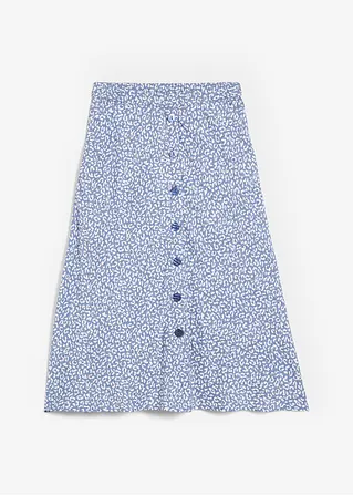 Midi-Viskoserock mit Taschen in blau von vorne - bonprix