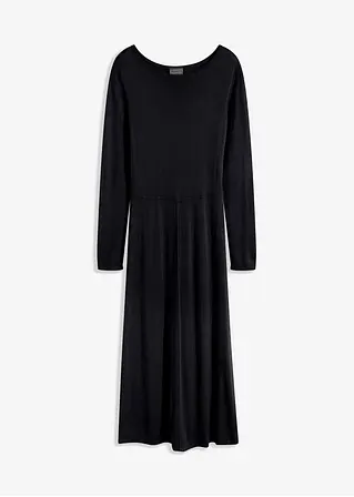 Maxi-Strickkleid in schwarz von vorne - bonprix