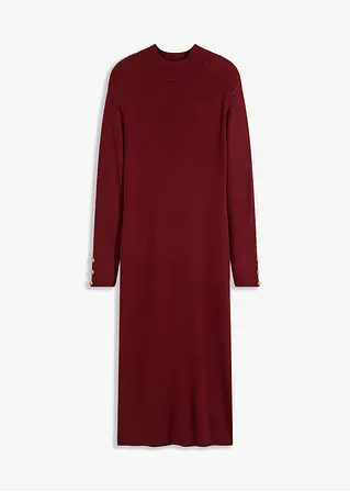 Strickkleid mit Rollkragen in rot von vorne - bonprix