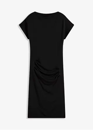 Jerseykleid aus Viksose in schwarz von vorne - bonprix