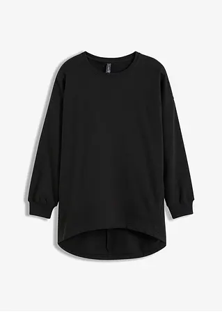 Oversize-Sweatshirt aus reiner Baumwolle in schwarz von vorne - bonprix